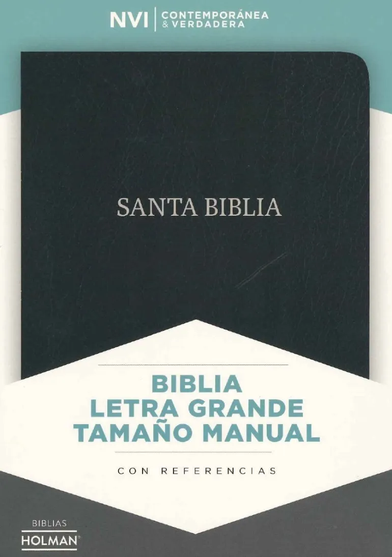 NVI BIBLIA LETRA GRANDE TAMANO MANUAL NEGRO, PIEL FABRICADA