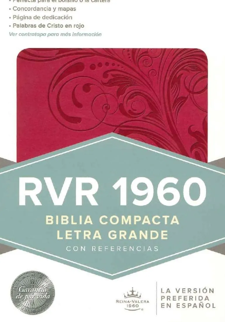 RVR 1960 LARGE PRINT COMPACT BIBLE, PINK MASS MARKET EDITION